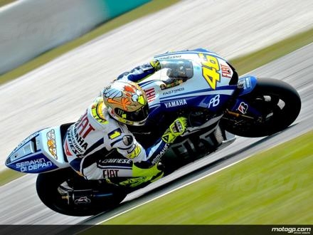 Rossi in azione a Sepang Rossi in azione a Sepang